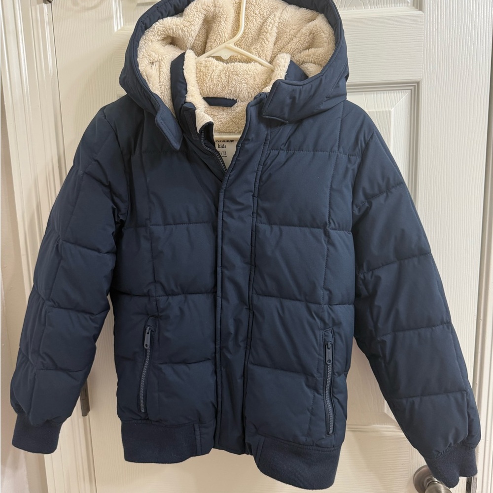 Abercrombie Kids Navy Blue Fur Lined Puffer Jacket